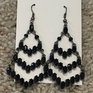 Elegant Black Chandelier Earrings